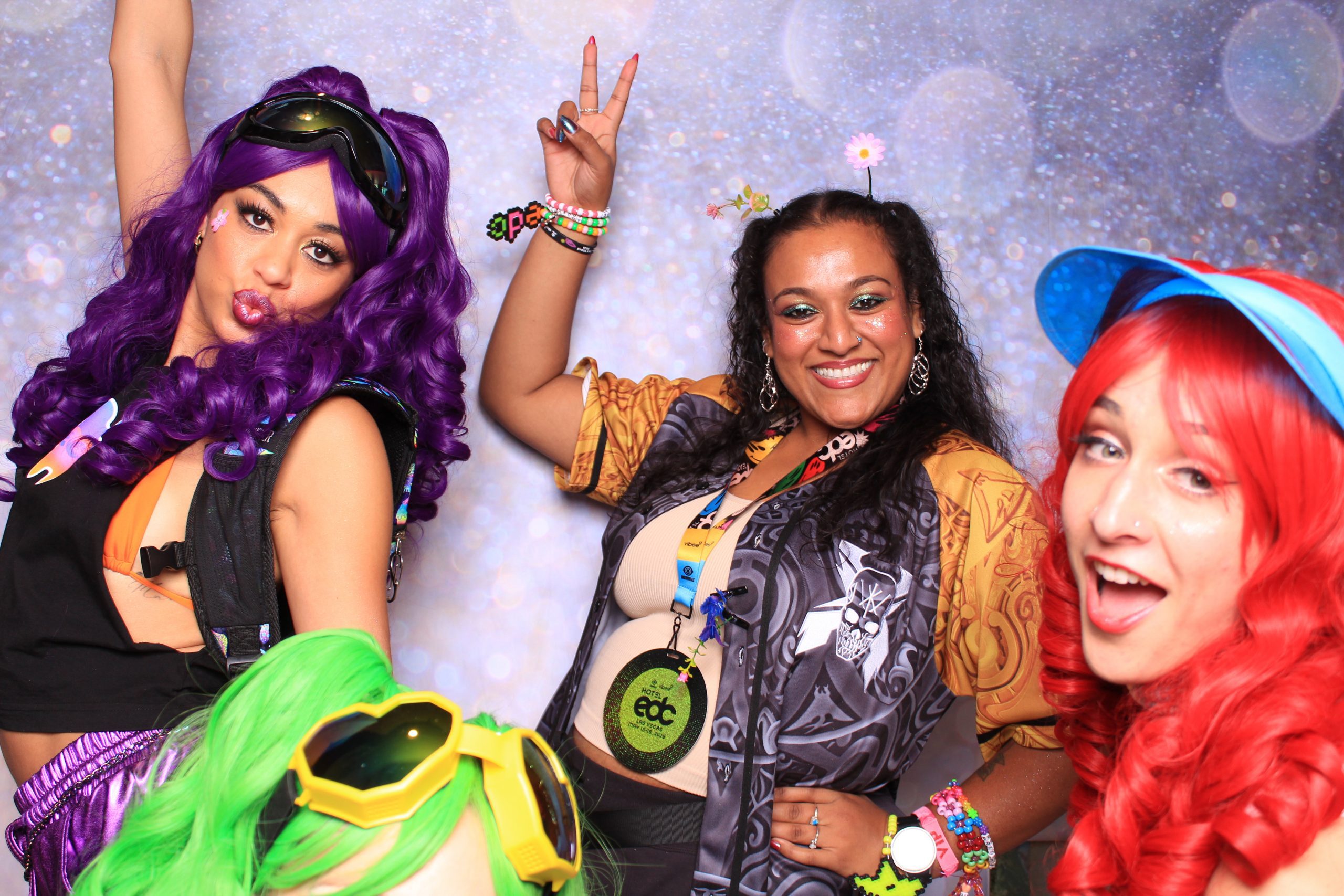 EDC festival photo booth guests in Las Vegas