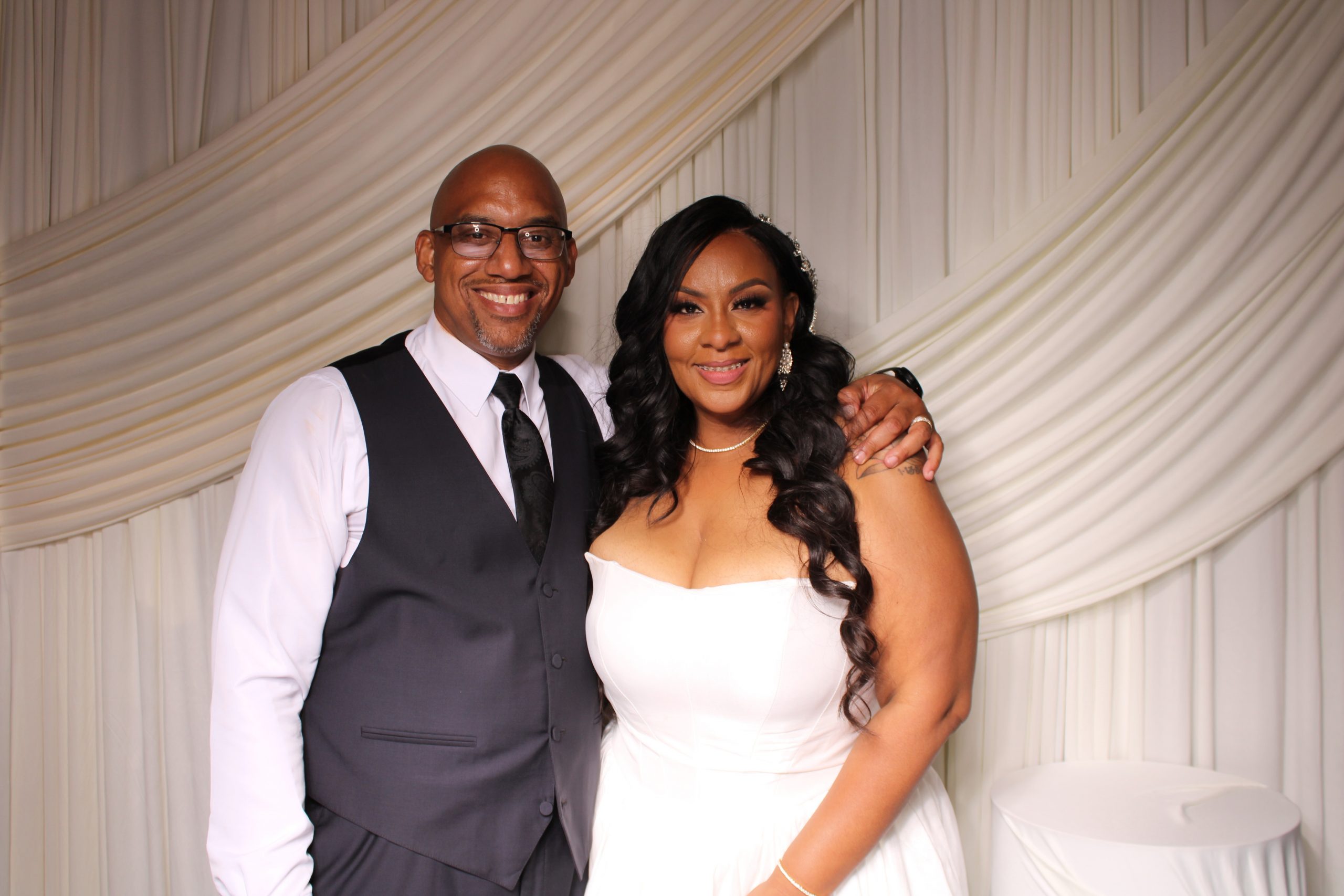 Wedding couple photo booth portrait in Las Vegas