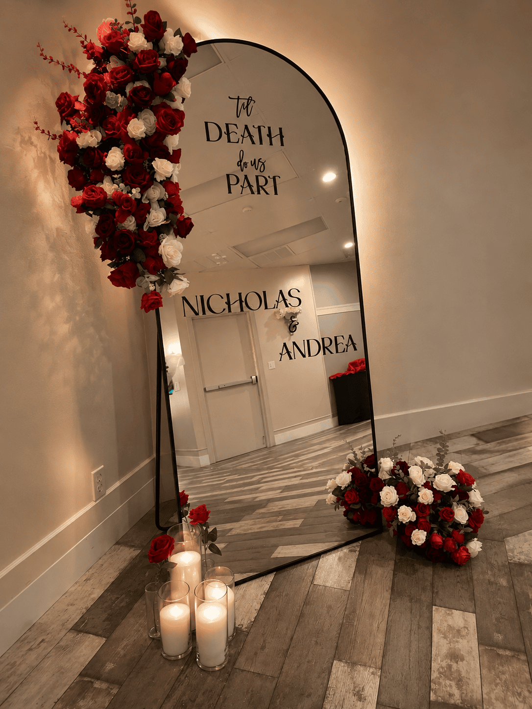 Welcome mirror and event signage in Las Vegas