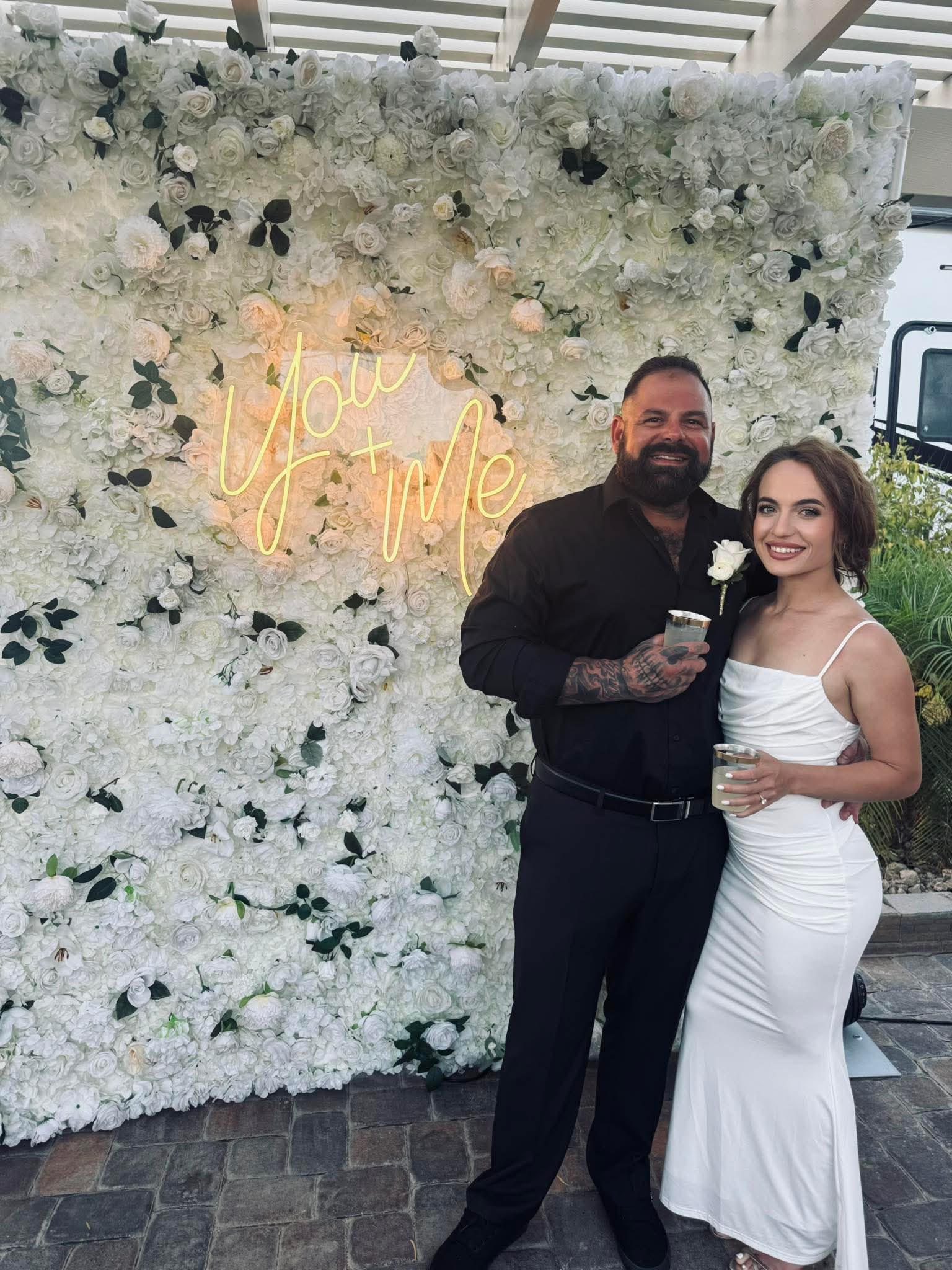 Custom flower wall photo booth backdrop for Las Vegas weddings and events